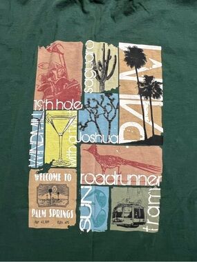 Crazy Shirts Hawaii Original Palm Springs Graphic Green T Shirt Men's 3XL